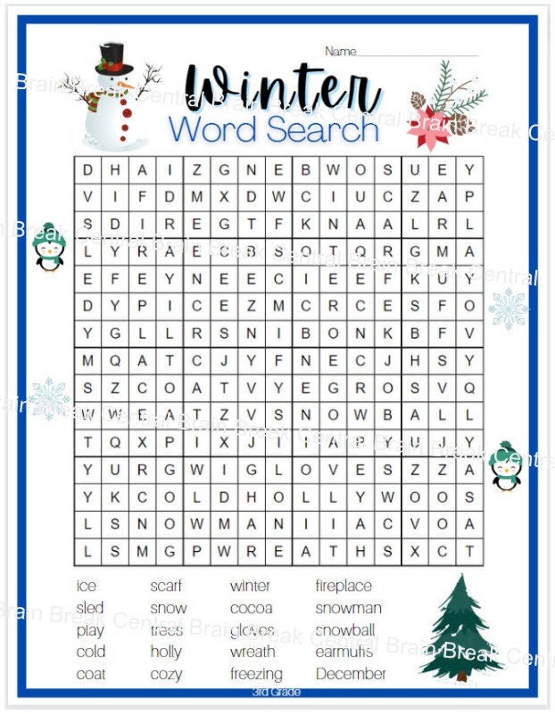 Free Third Grade Word Search Printables