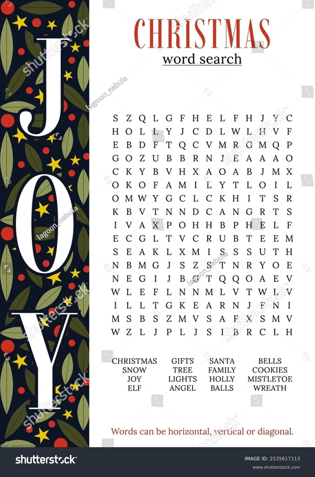 Word Search Holidays Printable