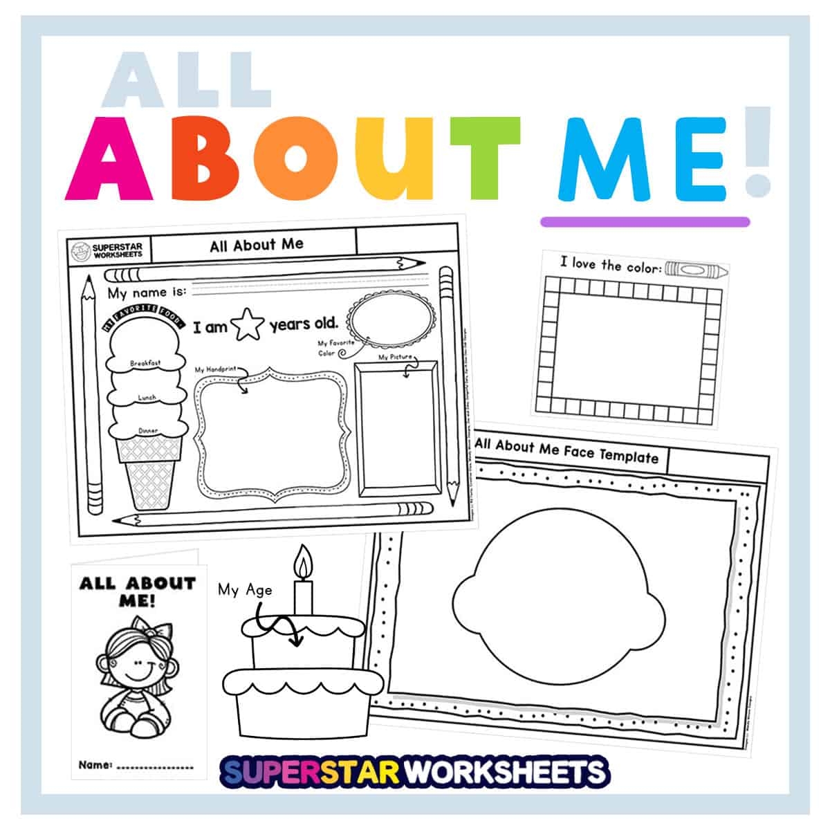 All About Me Word Search Printable