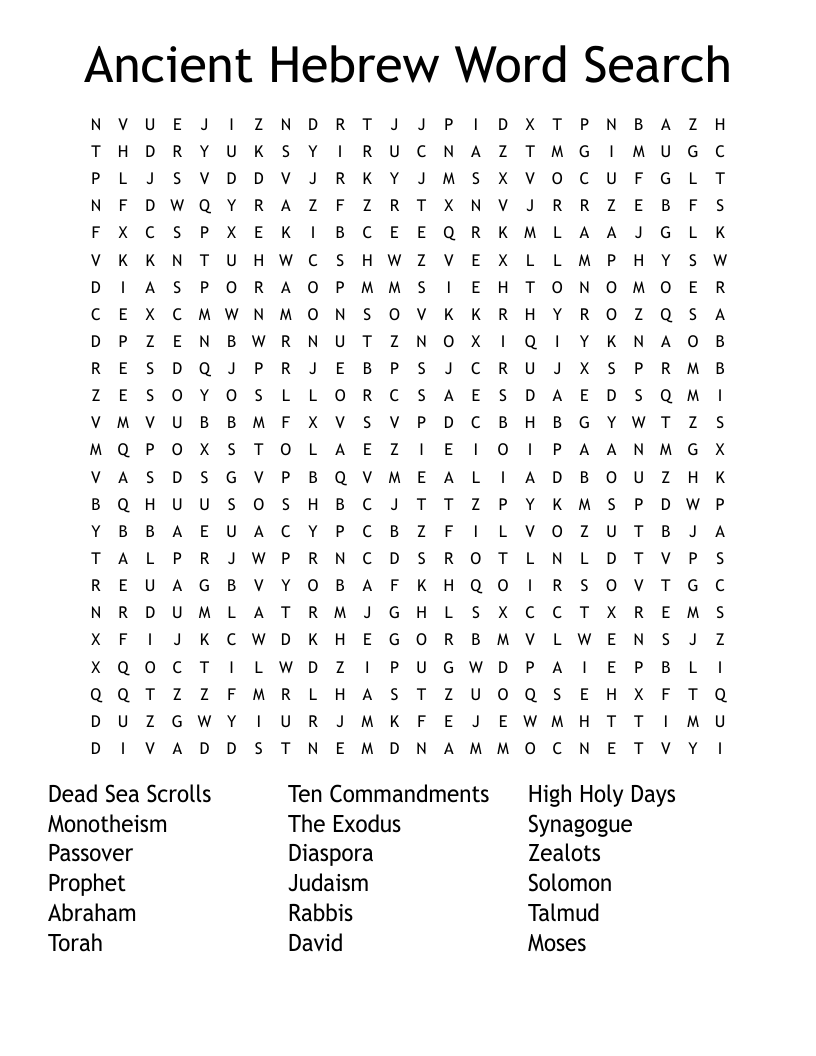 Ancient Hebrew Word Search WordMint