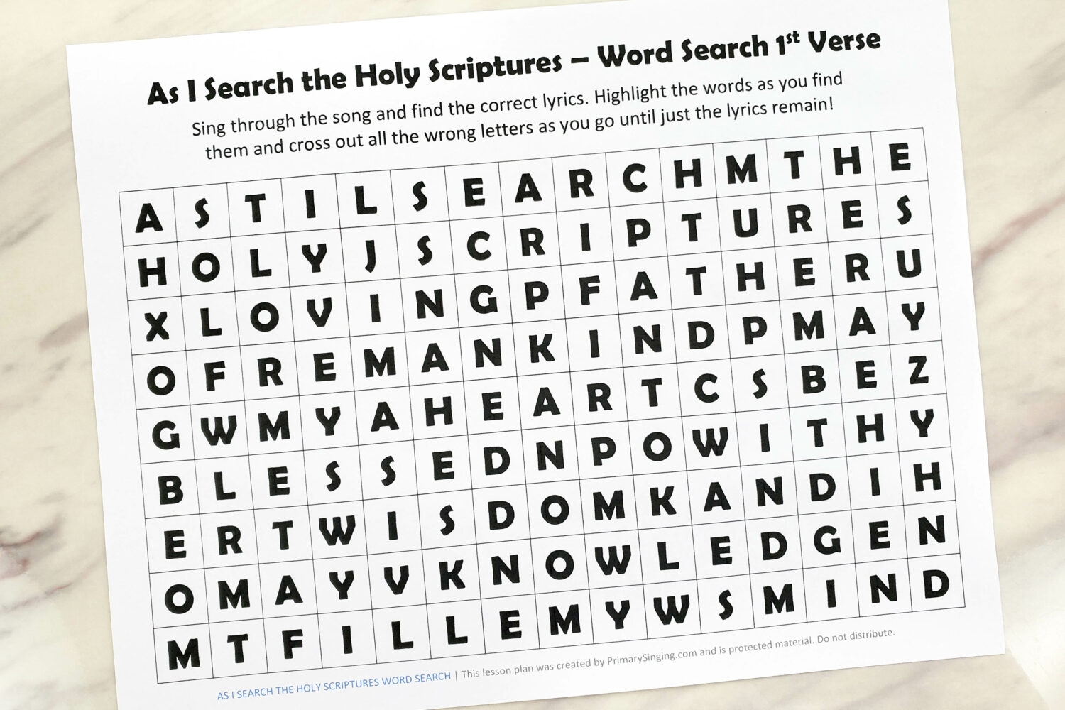 As I Search The Holy Scriptures Word Search Primary Singing As I Search The Holy Scriptures Word Search Primary Singing