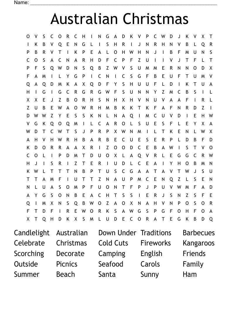 Free Printable Word Search Puzzles Australia