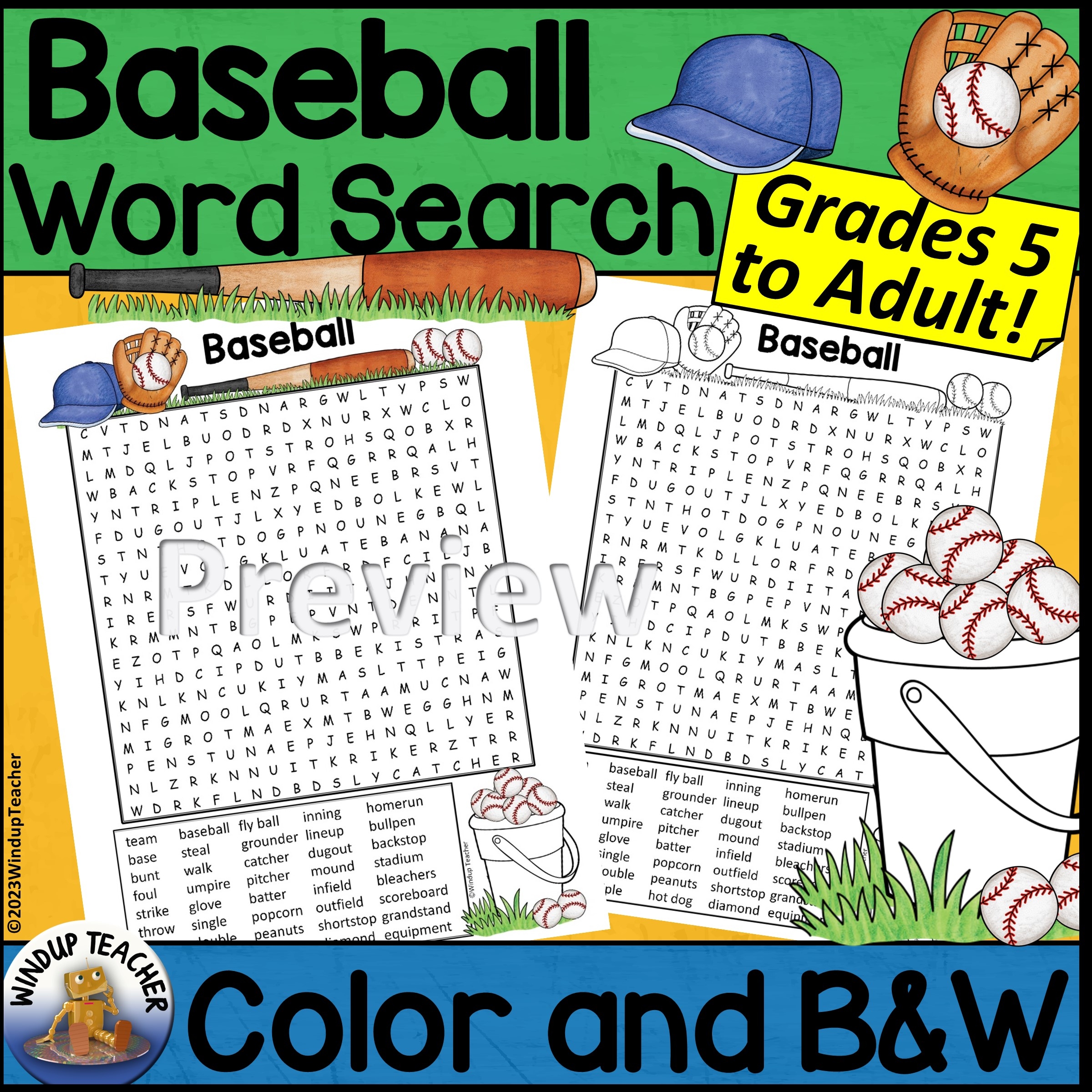Baseball Word Search Printable