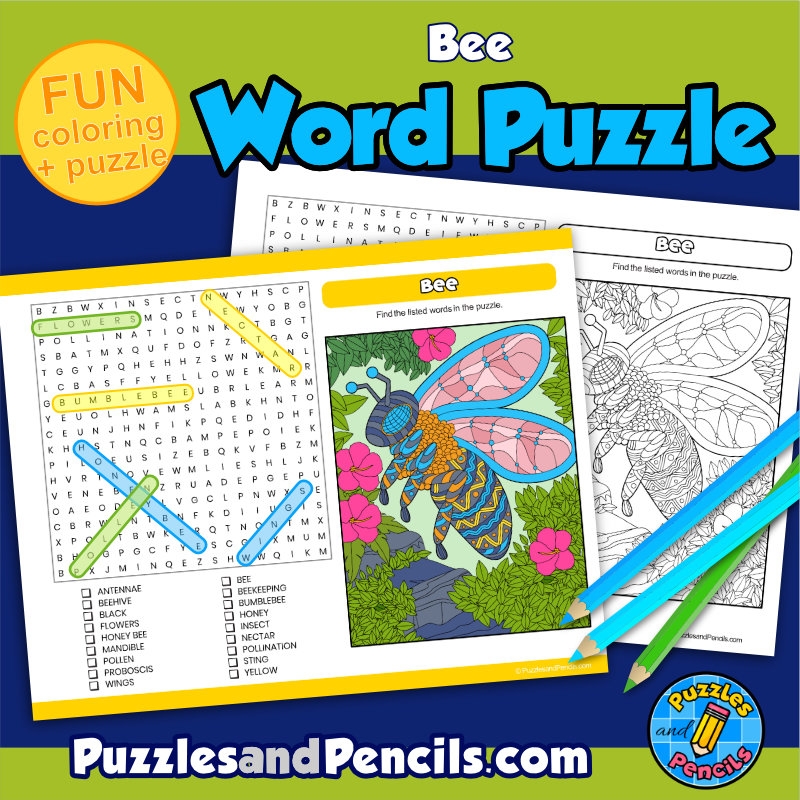 Free Printable Bee Word Search