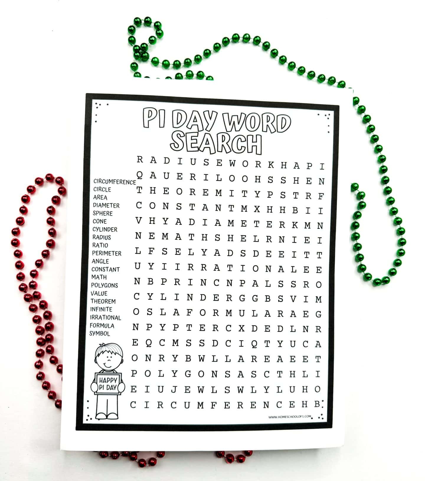Printable Pi Day Word Search