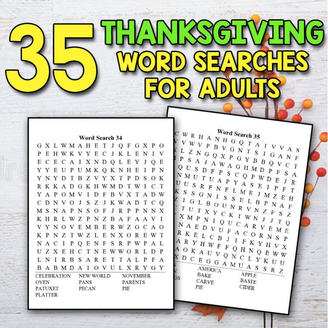 Difficult Thanksgiving Word Search Printable