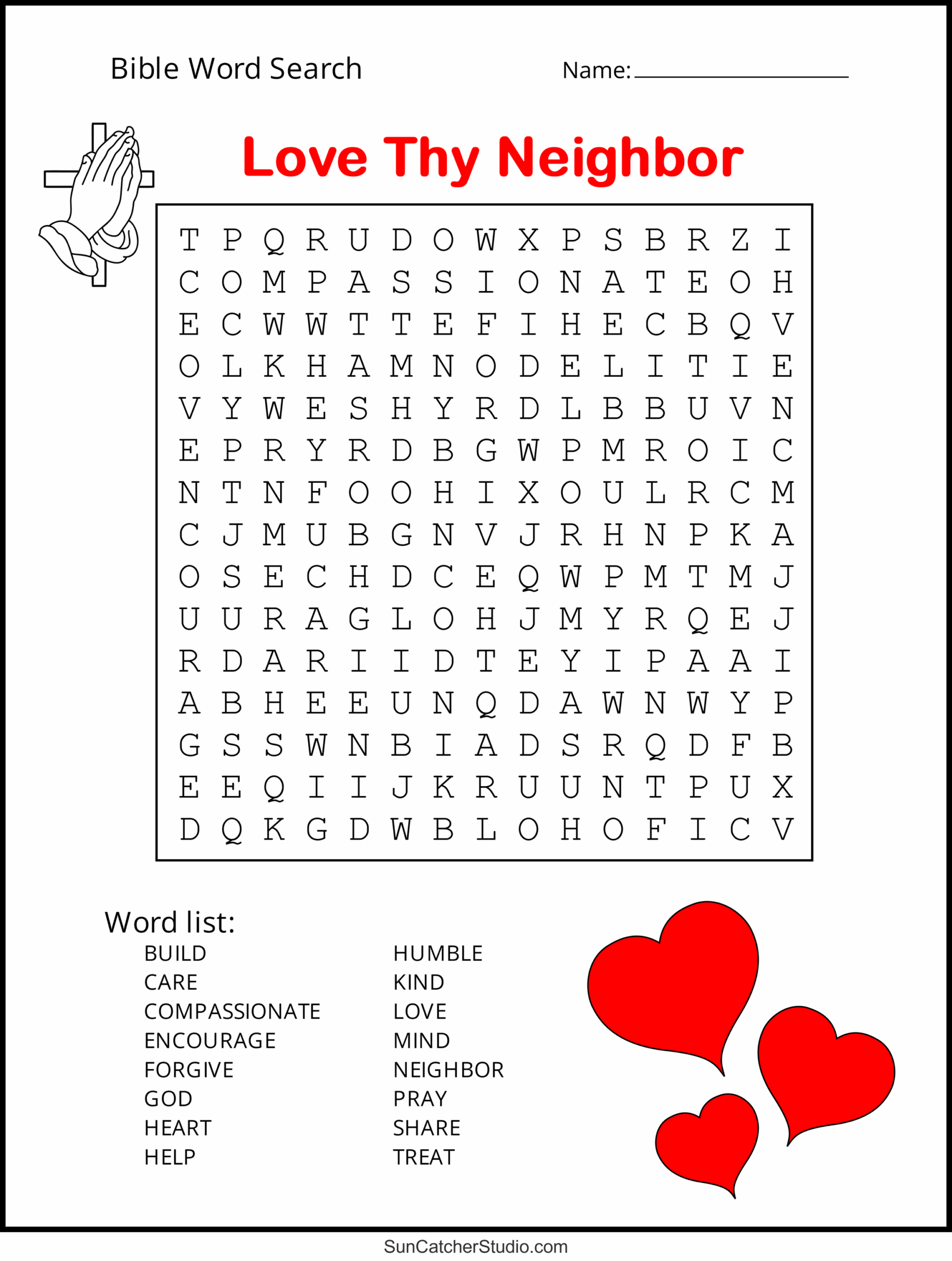 Free Christian Printable Word Search