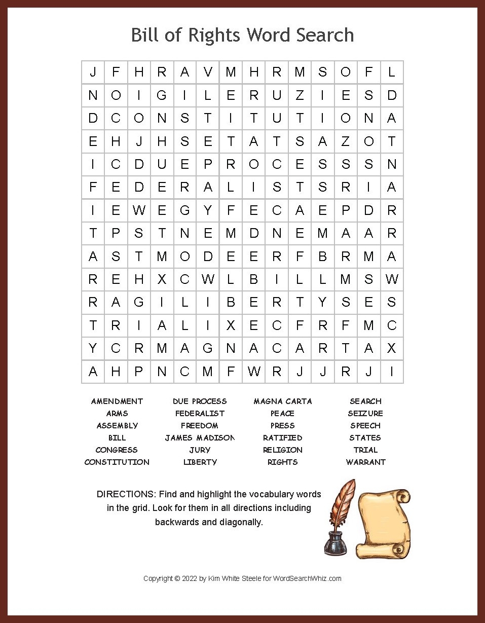 Human Rights Word Search Printable