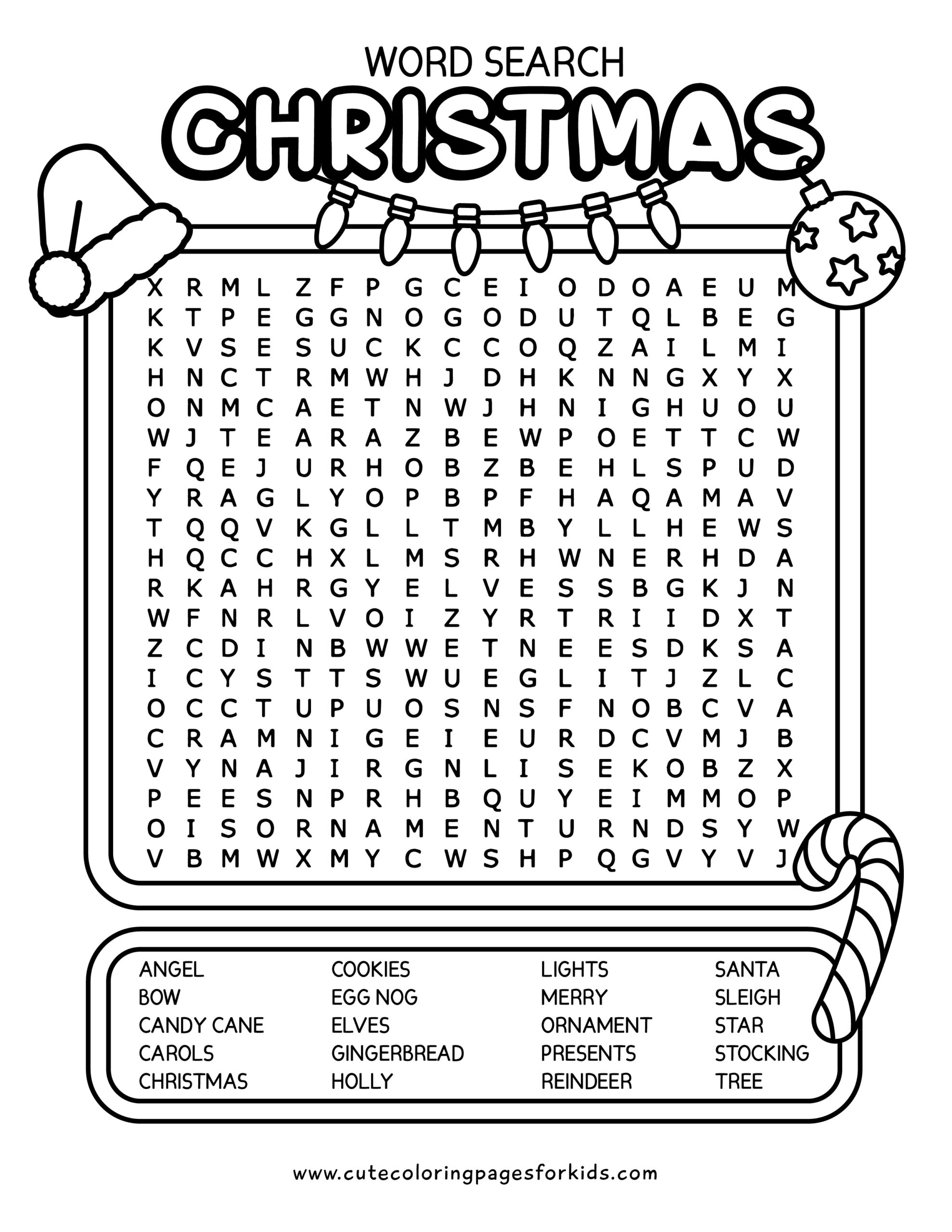 Candy Cane Word Search Puzzle Puzzles To Play Worksheets Library