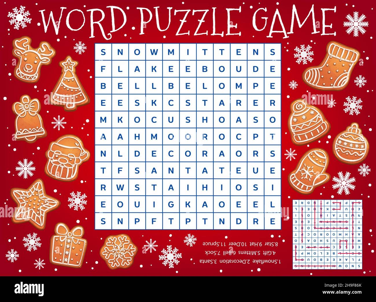 Christmas Gingerbread Cookies Word Search Puzzle Game Worksheet Vector Kids Quiz Grid Puzzle Riddle To Find Cross Word Of Cartoon Christmas Ginger Stock Vector Image U0026 Art Alamy
