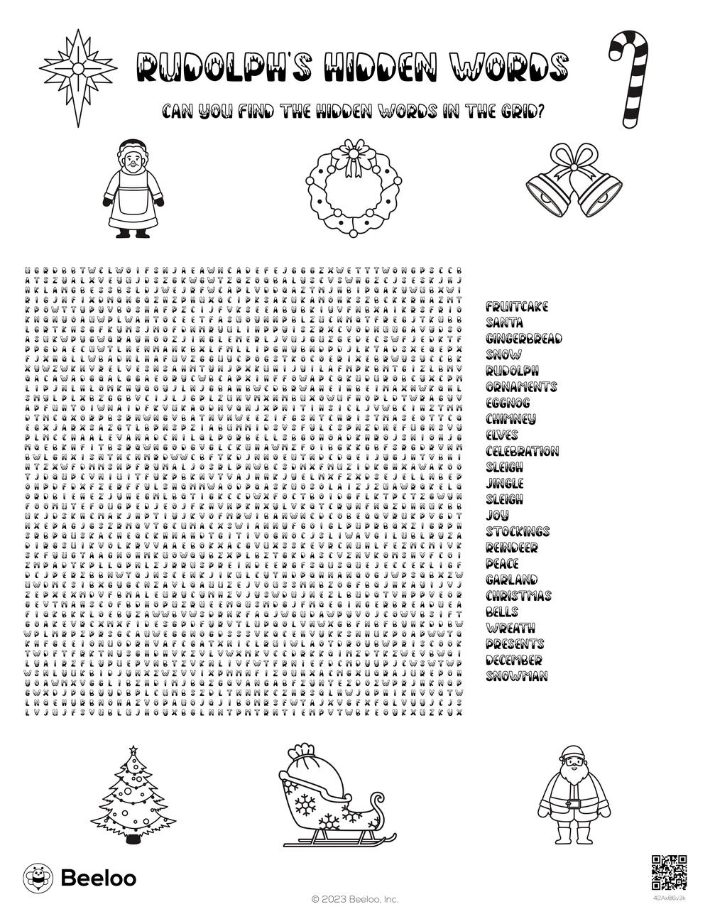 Printable Christmas Word Search Hard