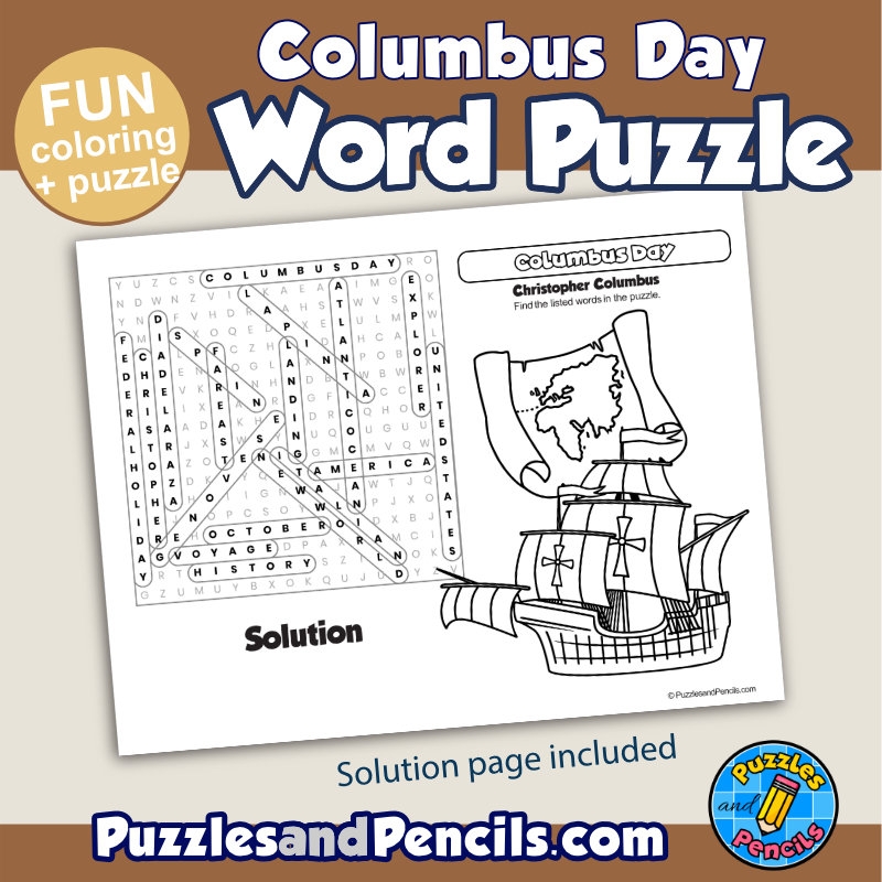 Columbus Day Word Search Puzzle Activity And Coloring Wordsearch Made By Teachers Columbus Day Word Search Puzzle Activity And Coloring Wordsearch Made By Teachers