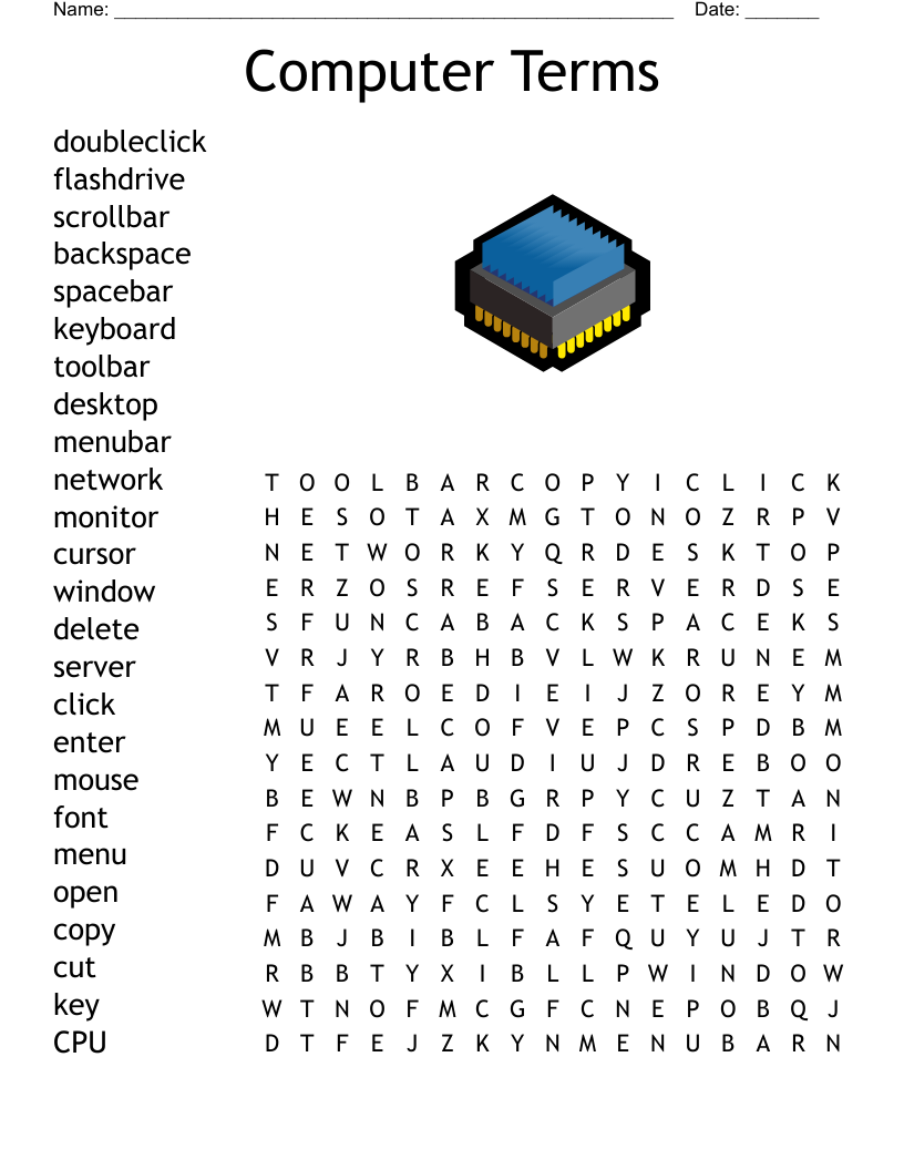 Printable Computers Word Search