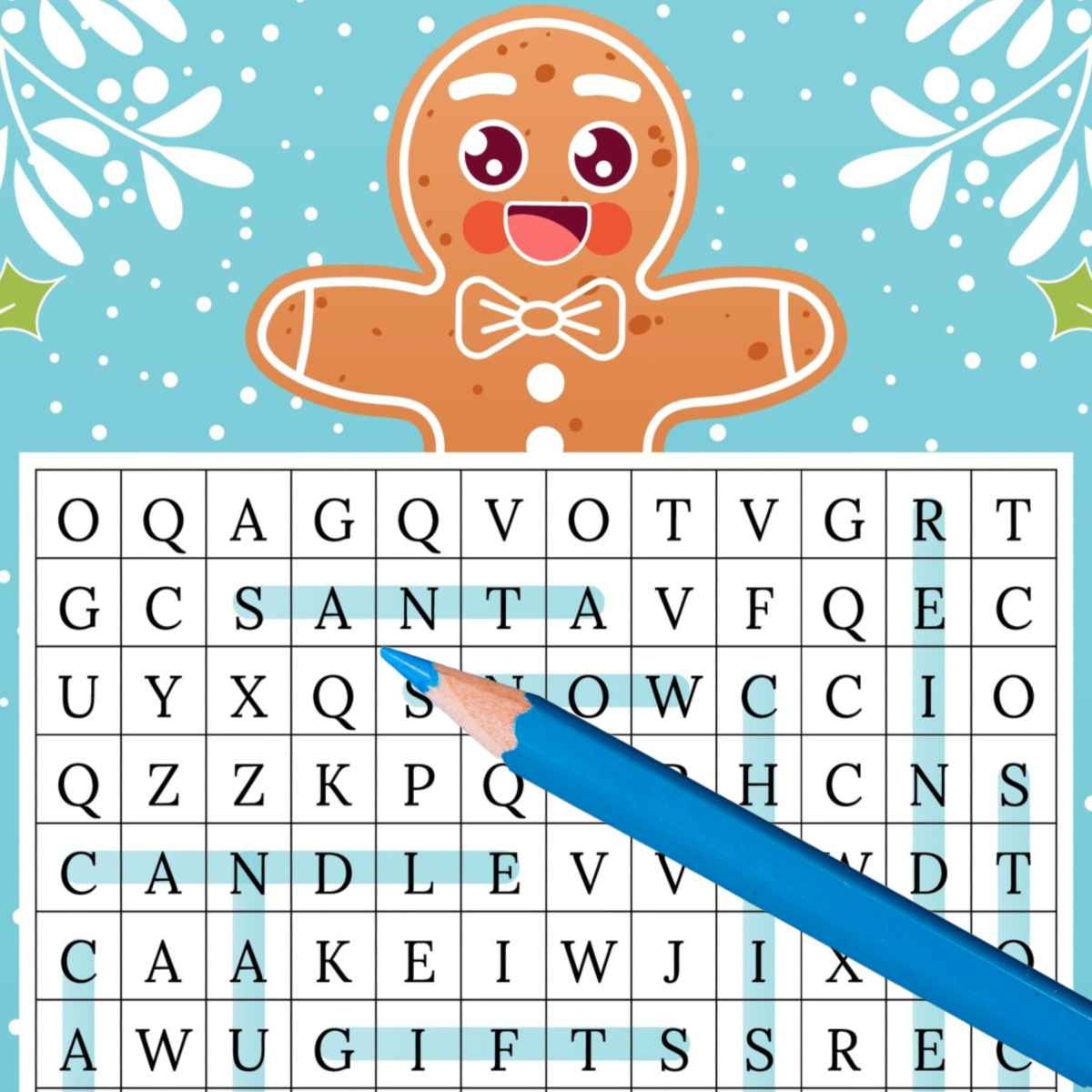 Printable December Word Search