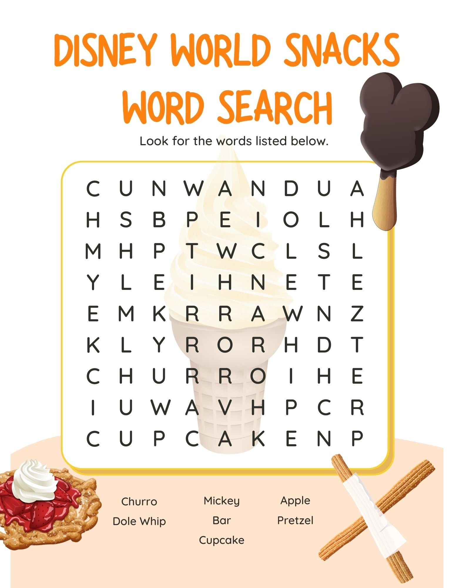 Disney World Word Search Printable