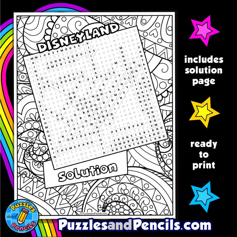 Disney Word Search Printable Hard