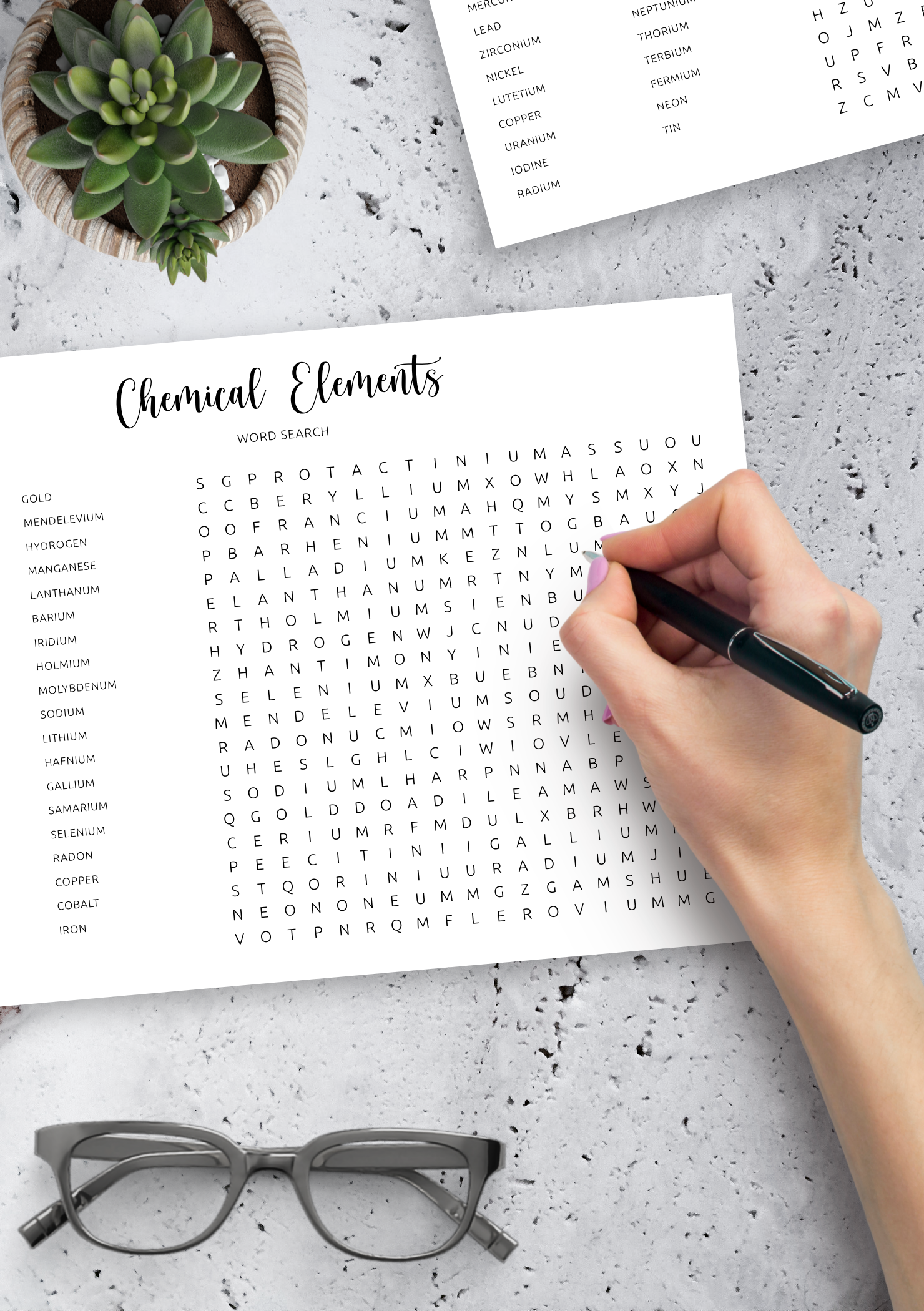 Download Printable Chemical Elements Word Search In PDF