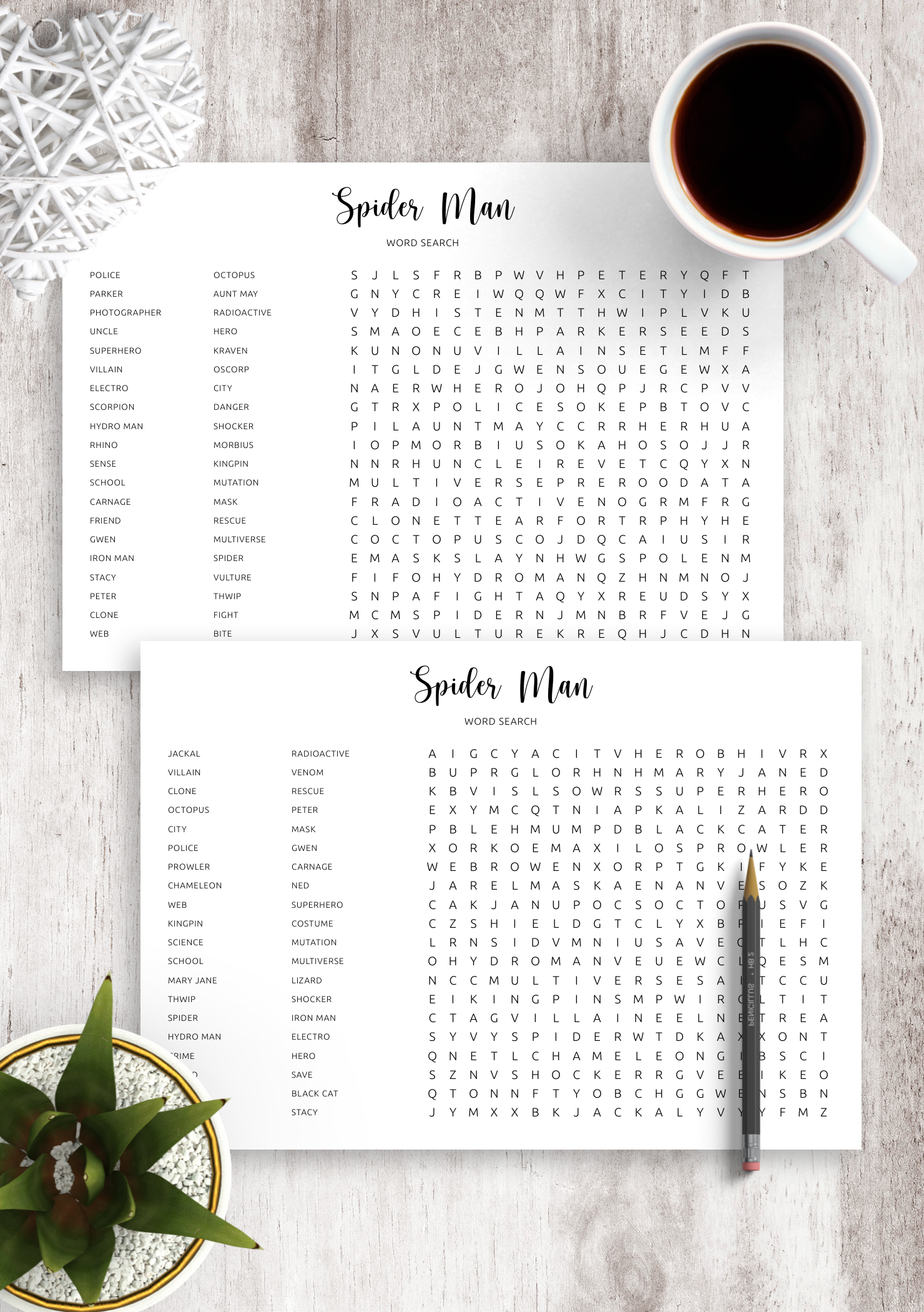 Spiderman Word Search Printable