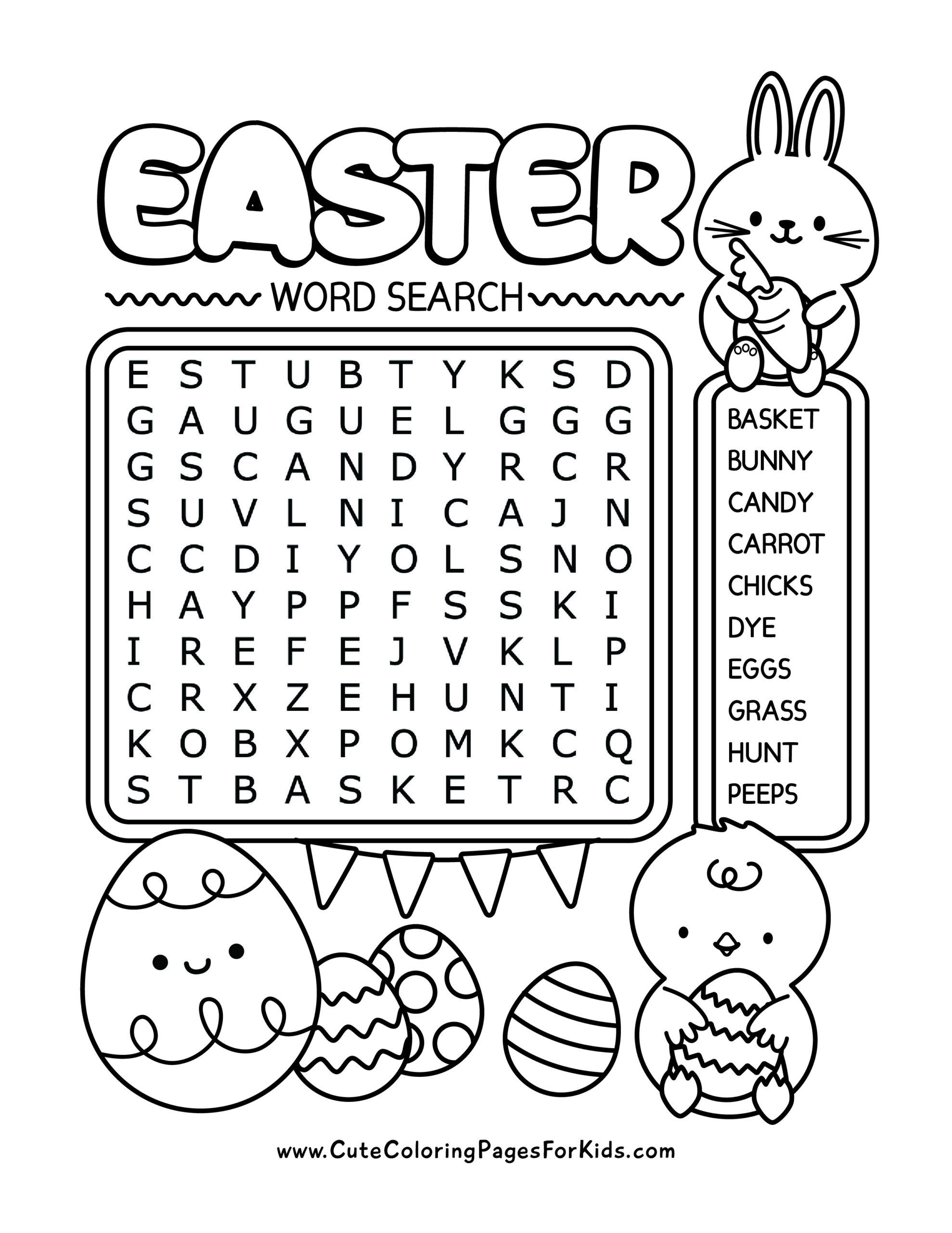 Printable Word Search Easter