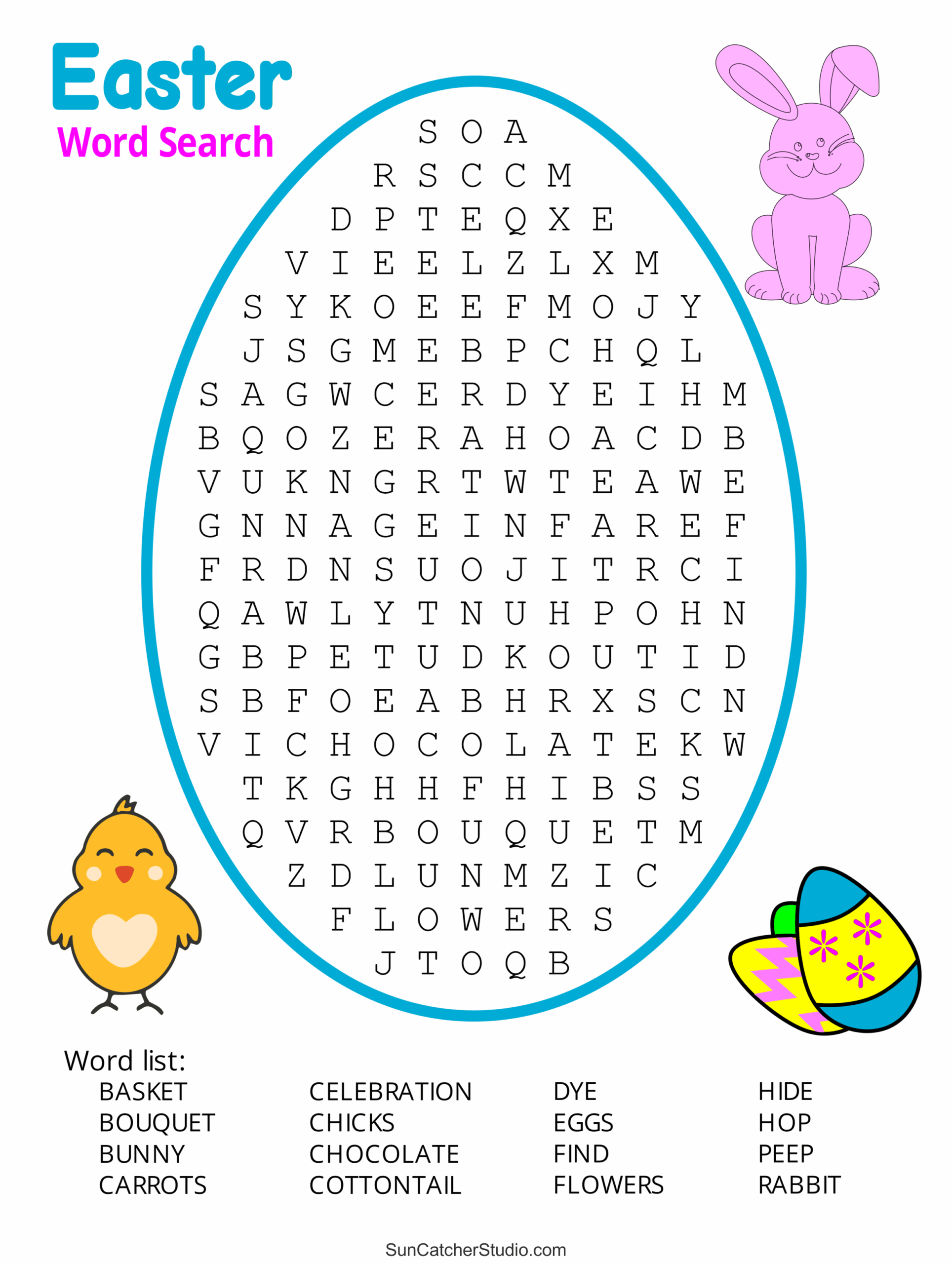 Easter Word Search Printable For Adults