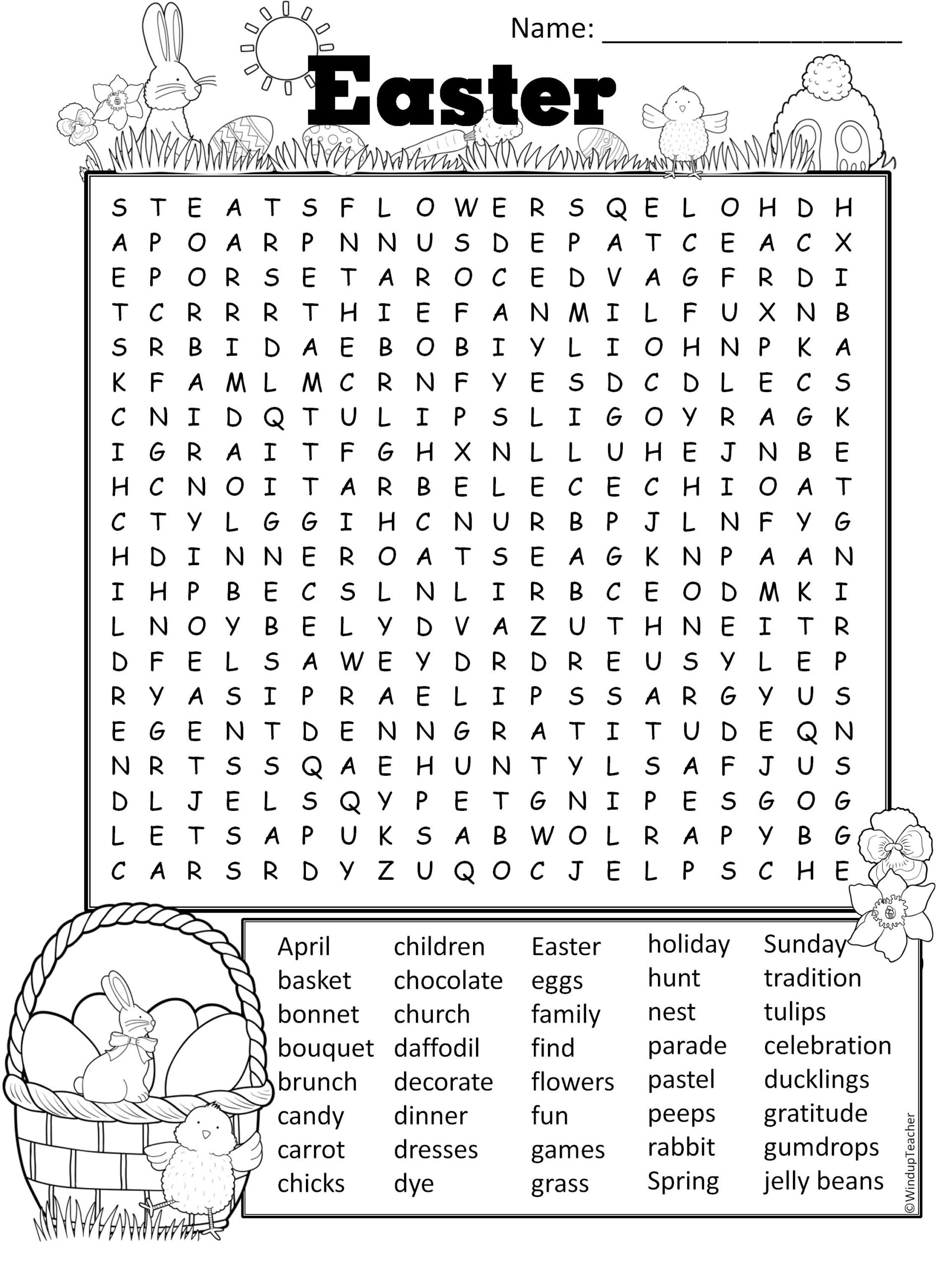 Easter Word Search Hard For Grades 5 To Adult