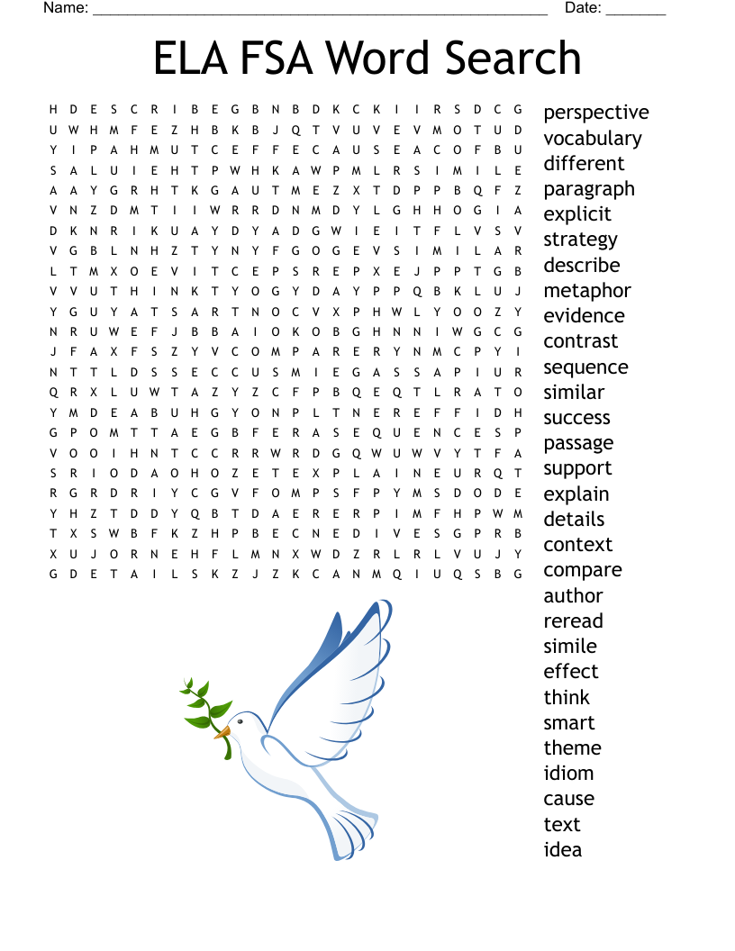 ELA Word Search WordMint