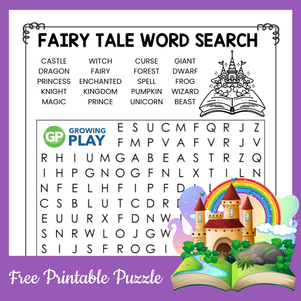Fairy Tale Word Search Free Printable PDF Growing Play