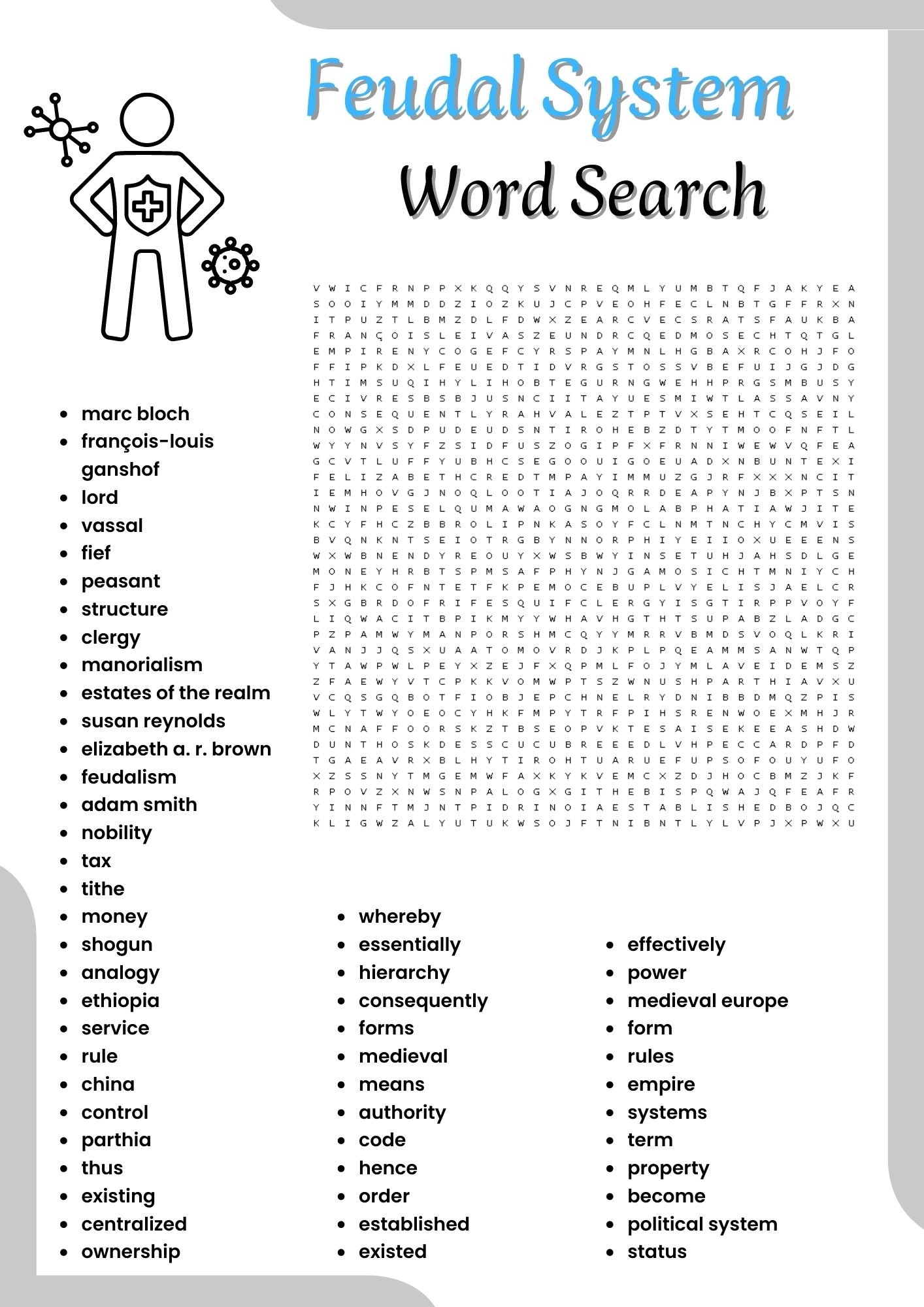 Feudal System Word Search Puzzle Worksheet Activities For Kids Made By Teachers