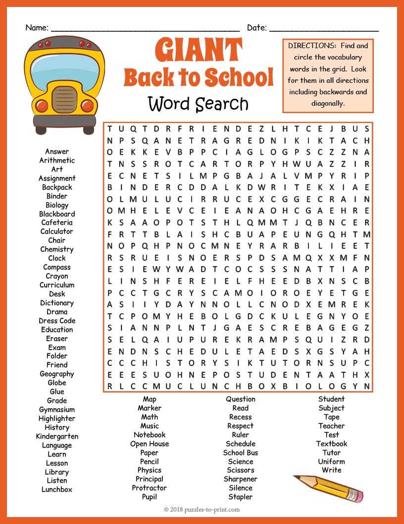 FIRST DAY OF BACK TO SCHOOL Word Search Puzzle Worksheet No Prep Made By Teachers FIRST DAY OF BACK TO SCHOOL Word Search Puzzle Worksheet No Prep Made By Teachers