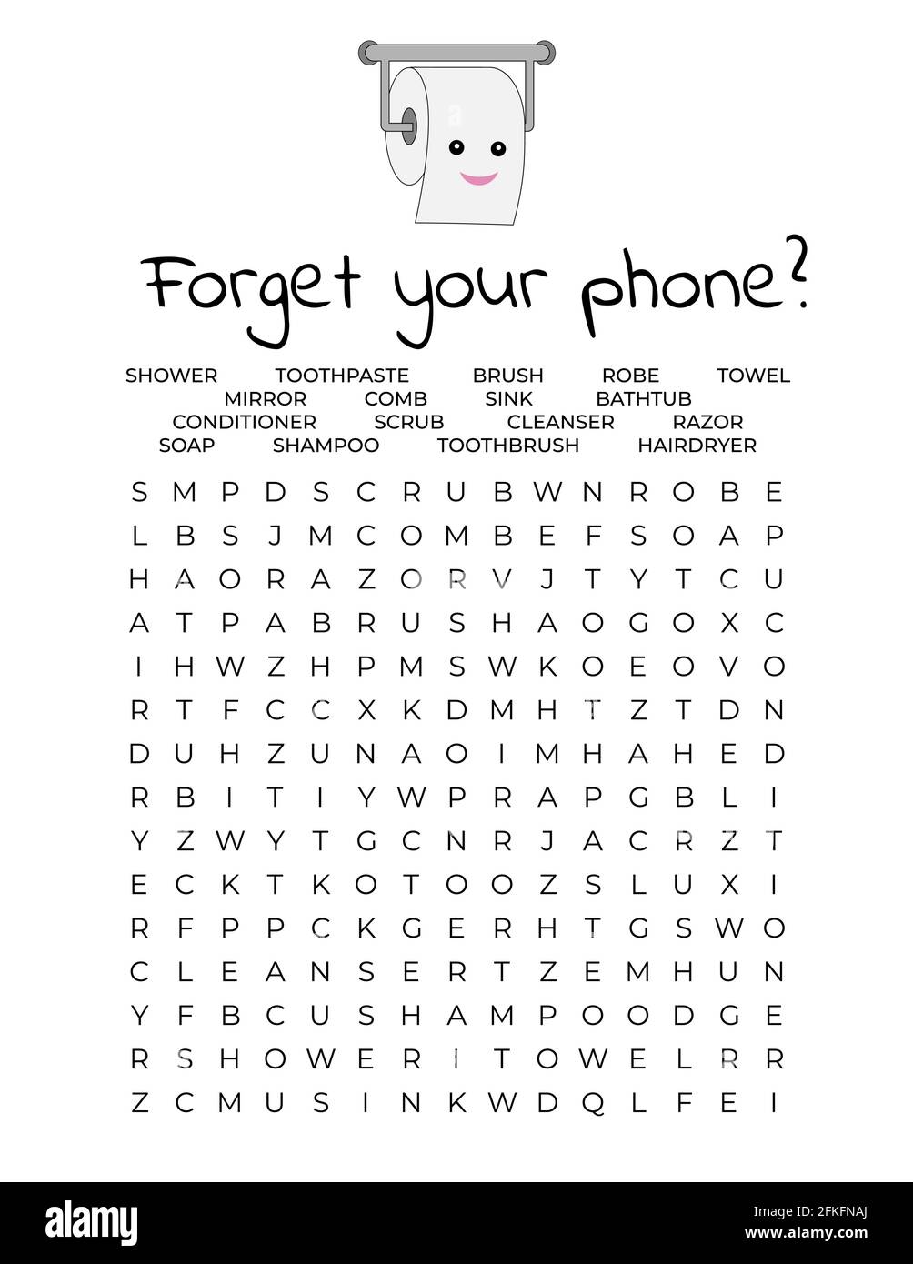 Forget Your Phone Word Search Printable