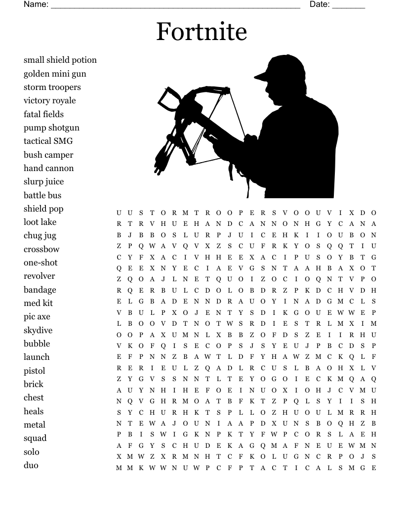 Fortnite Word Search Printable Dances