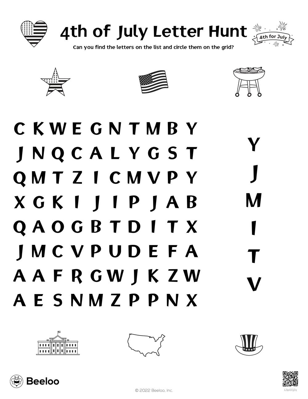 Fourth Of July themed Word Searches Beeloo Printable Crafts And 
