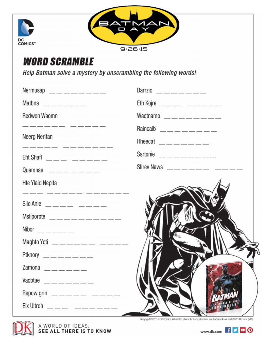 Lego Batman Word Search Printable