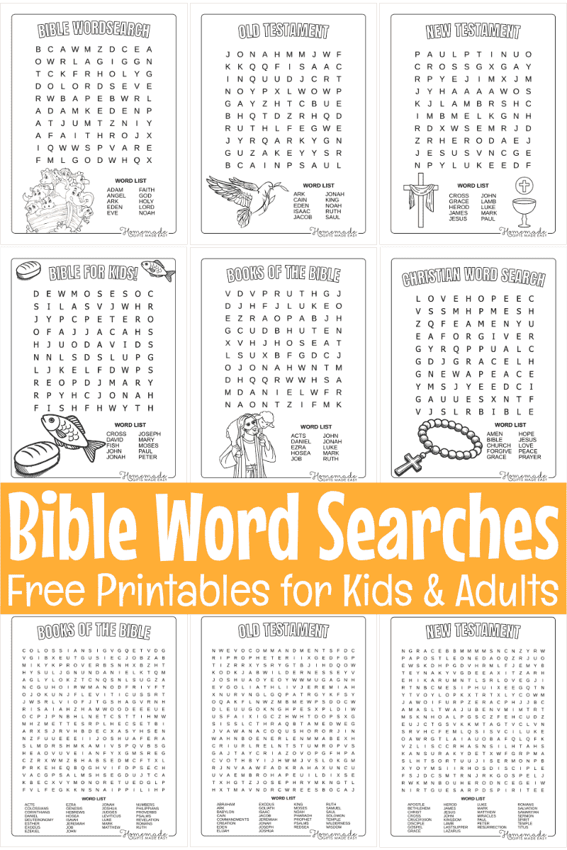Bible Stories Word Search Printable