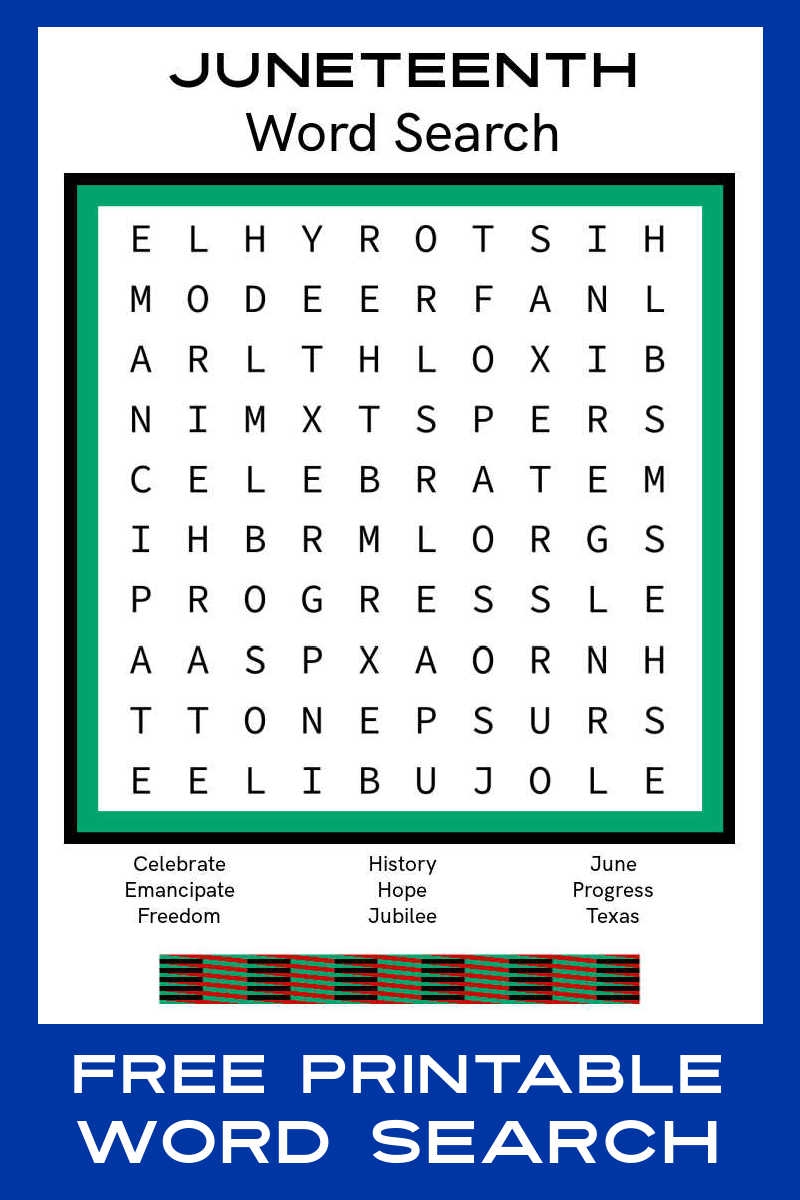 Slavery Word Search Printable