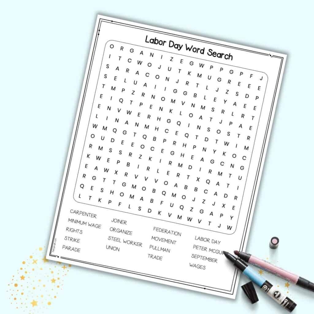 Labor Day Printable Word Search Labor Day Printable Word Search
