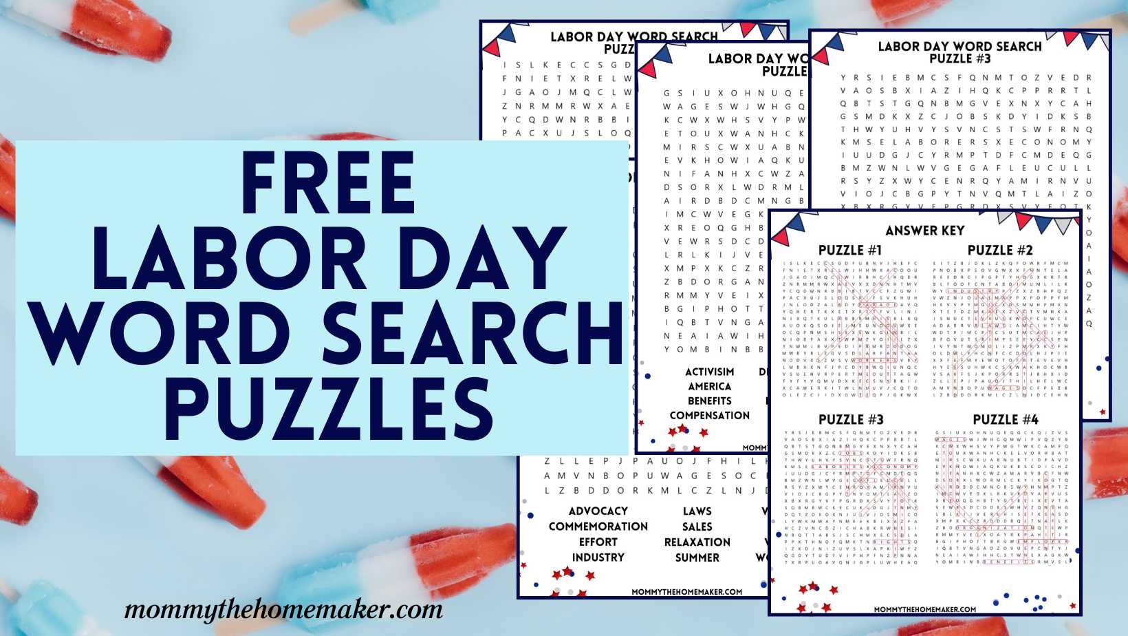 FREE PRINTABLE Labor Day Word Search Puzzles Mommy The Homemaker