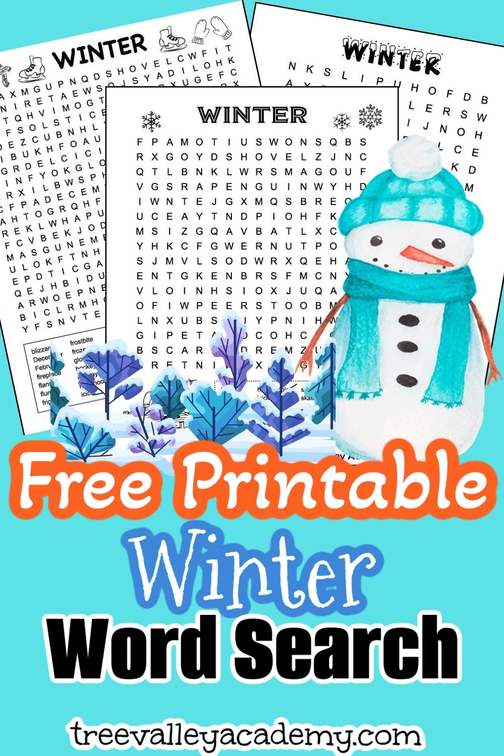 Free Winter Word Searches For Kids Tree Valley Academy