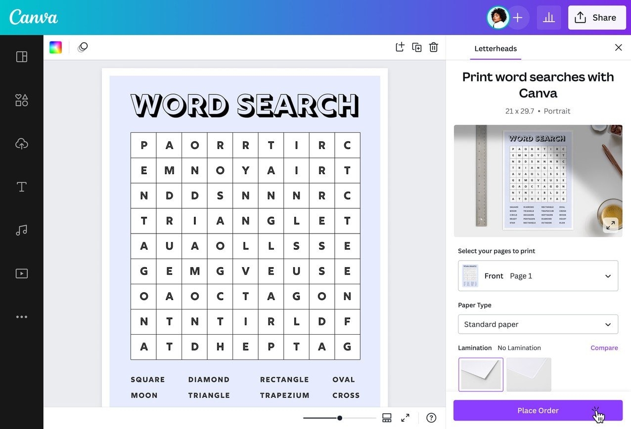 Build A Printable Word Search