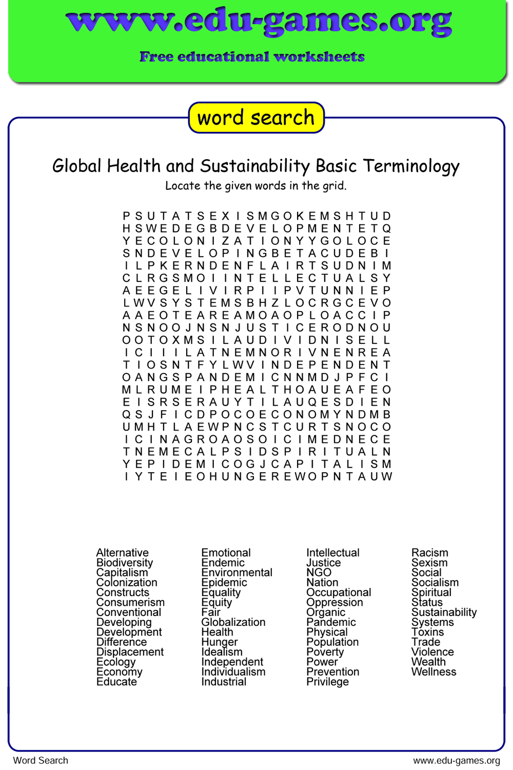 Easy Word Search Maker Printable