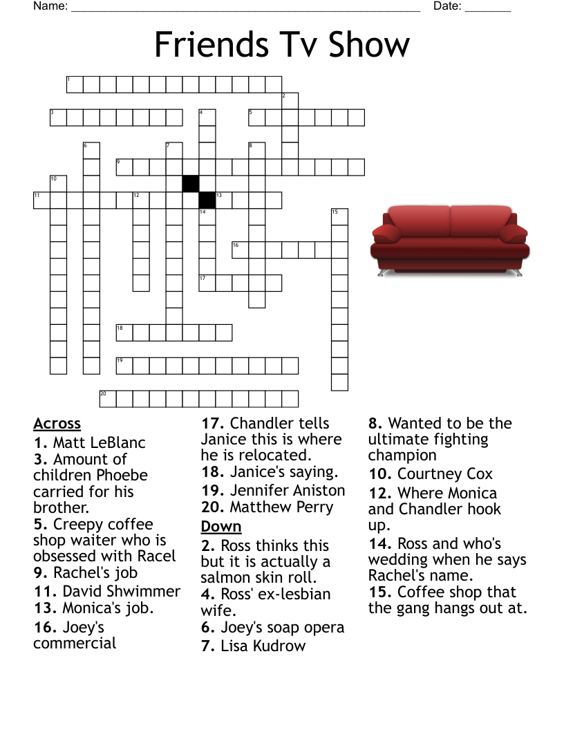 Friends TV Show Word Scramble WordMint