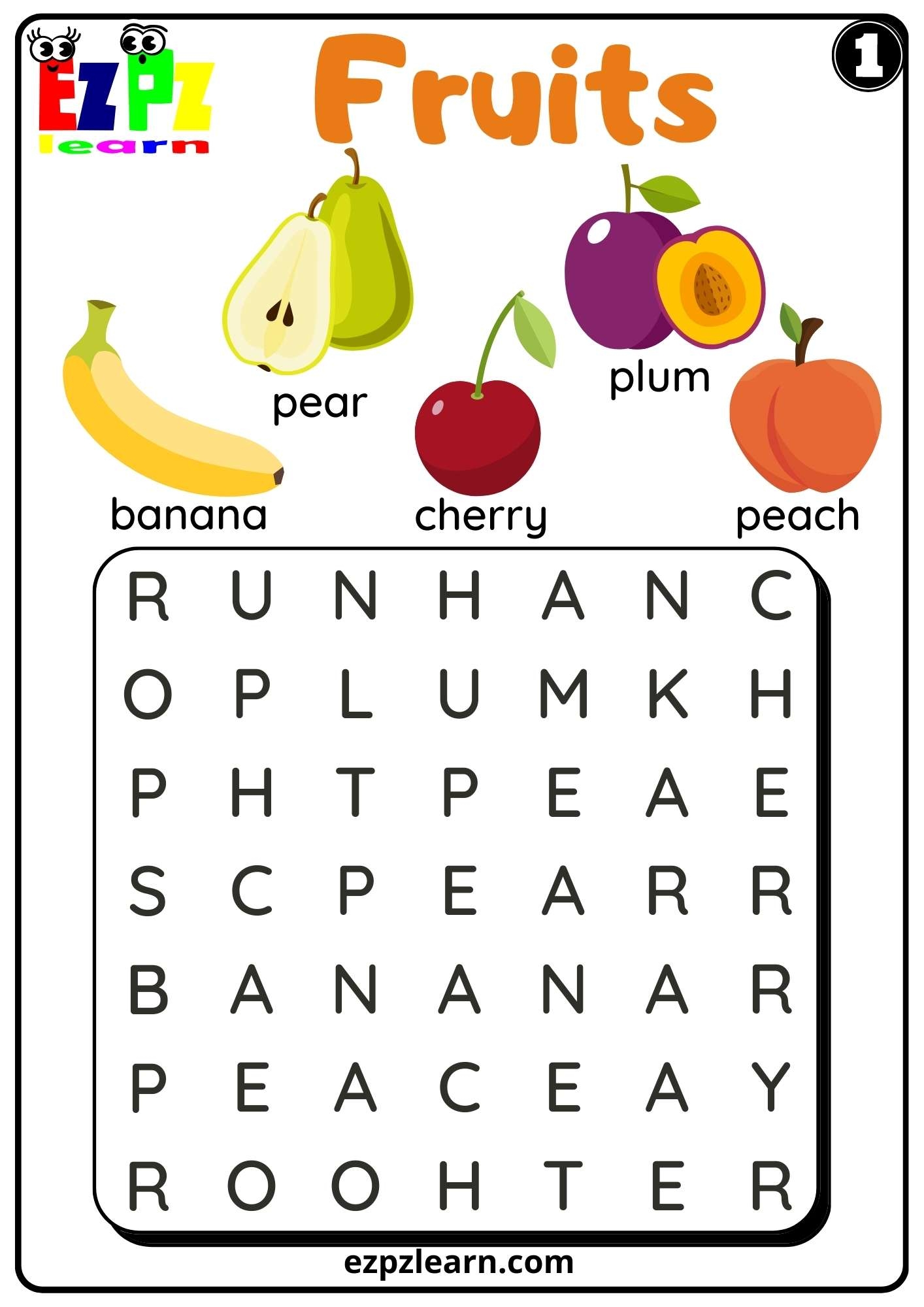 Fruits Word Search Worksheet For ESL And K5 Kindergarten Free PDF Download Set 1 Ezpzlearn Fruits Word Search Worksheet For ESL And K5 Kindergarten Free PDF Download Set 1 Ezpzlearn
