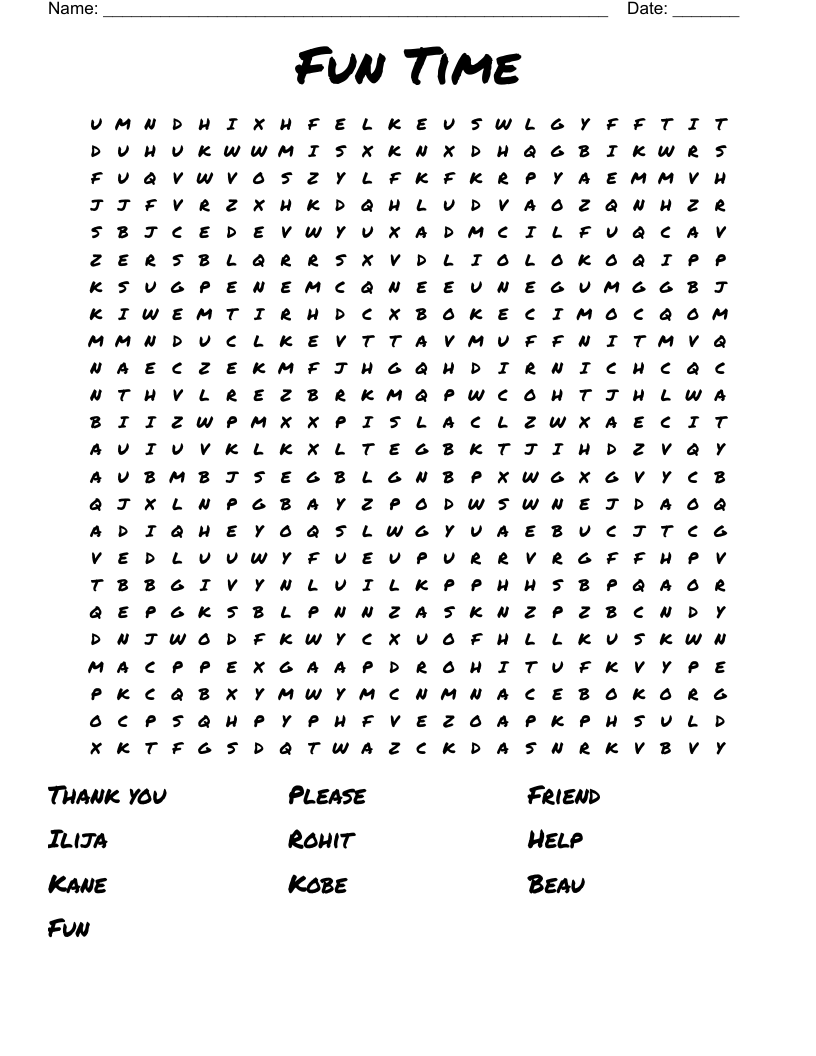 Fun Time Word Search WordMint