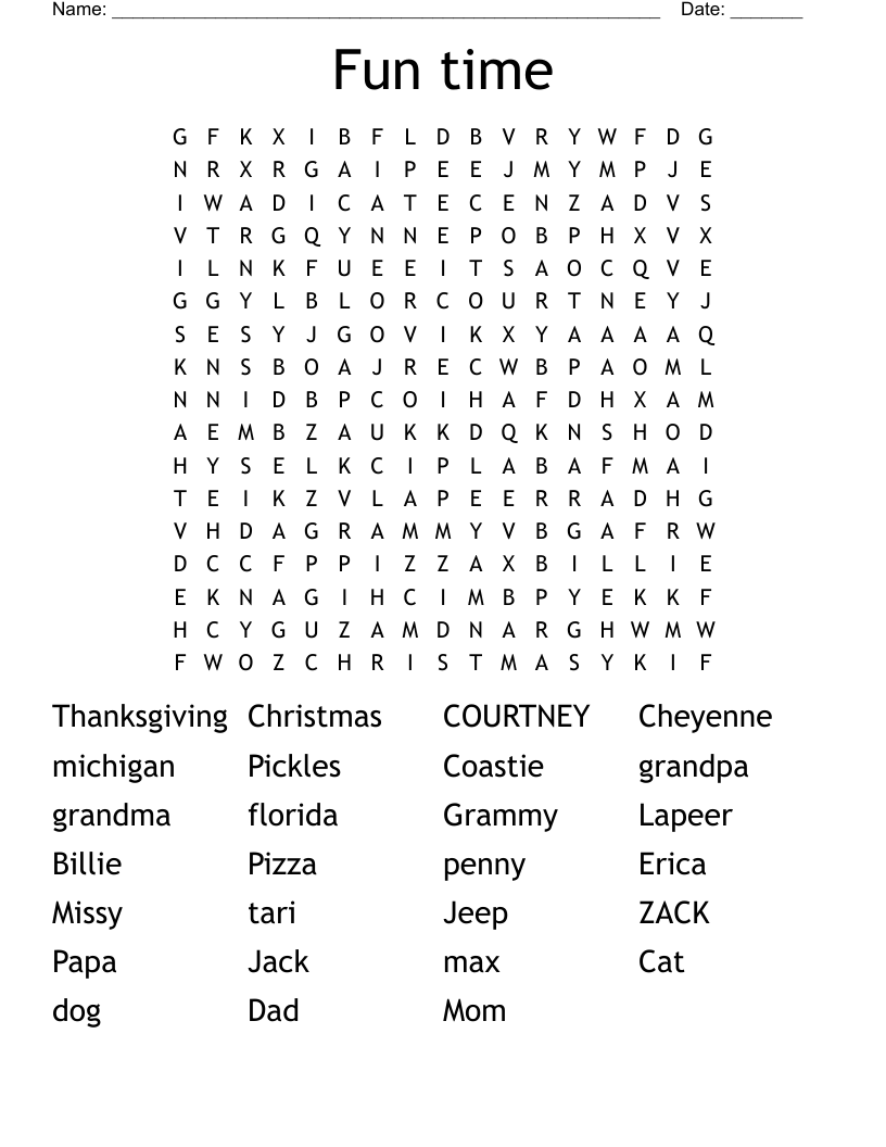 Fun Time Word Search WordMint