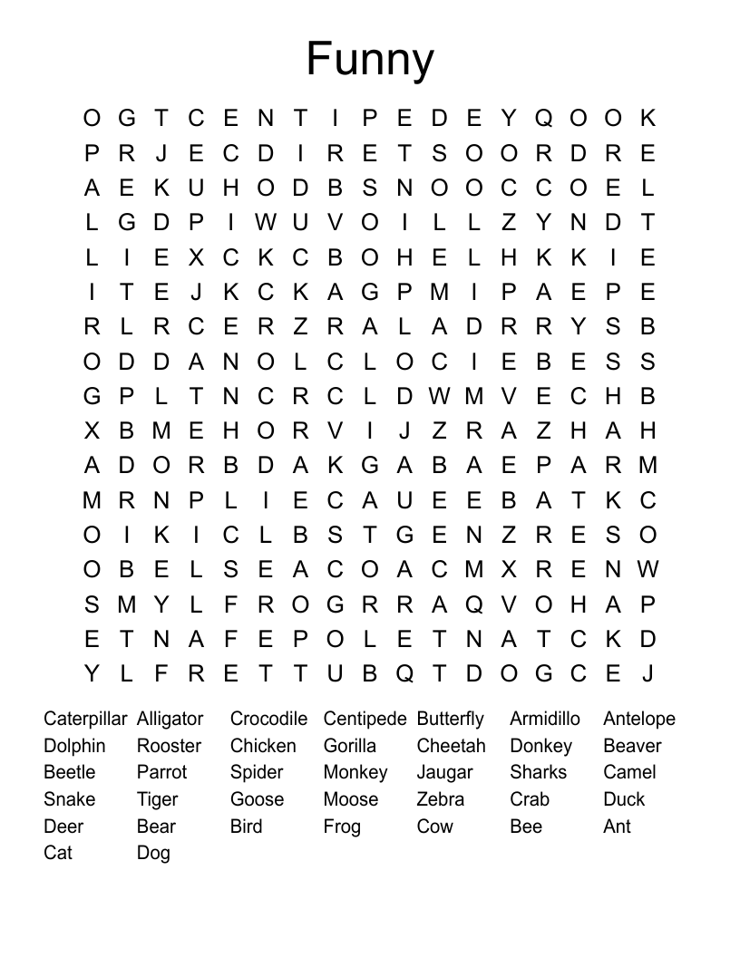 Funny Word Search WordMint