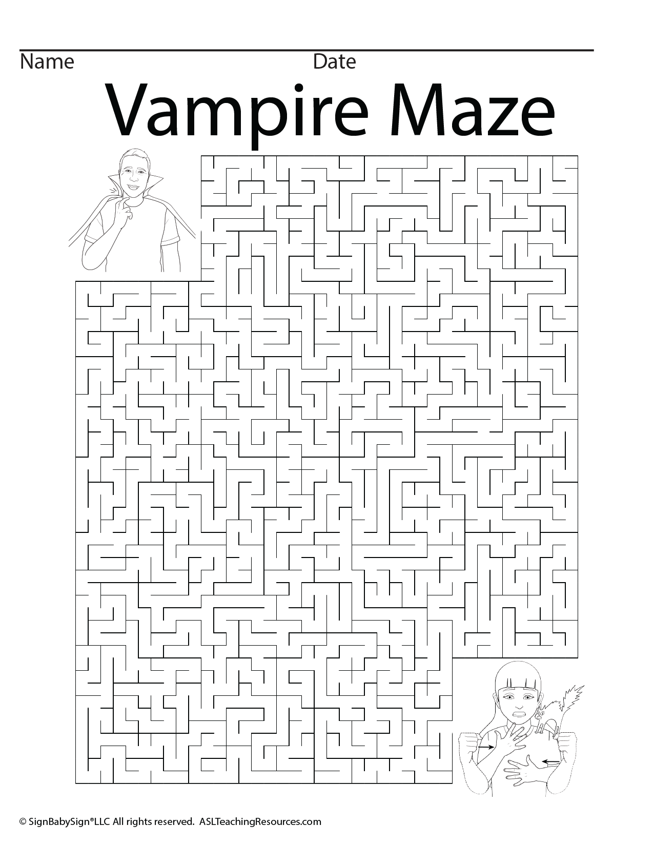 Games For Sign Language Halloween Maze Scramble Word Search 