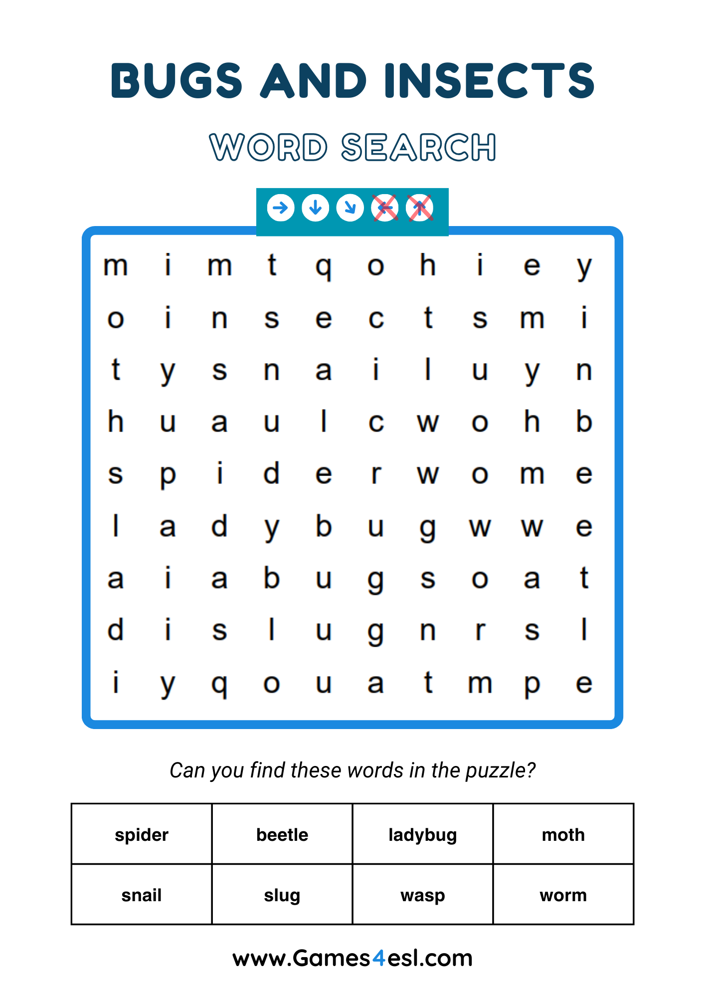 English Word Search Printable Worksheets