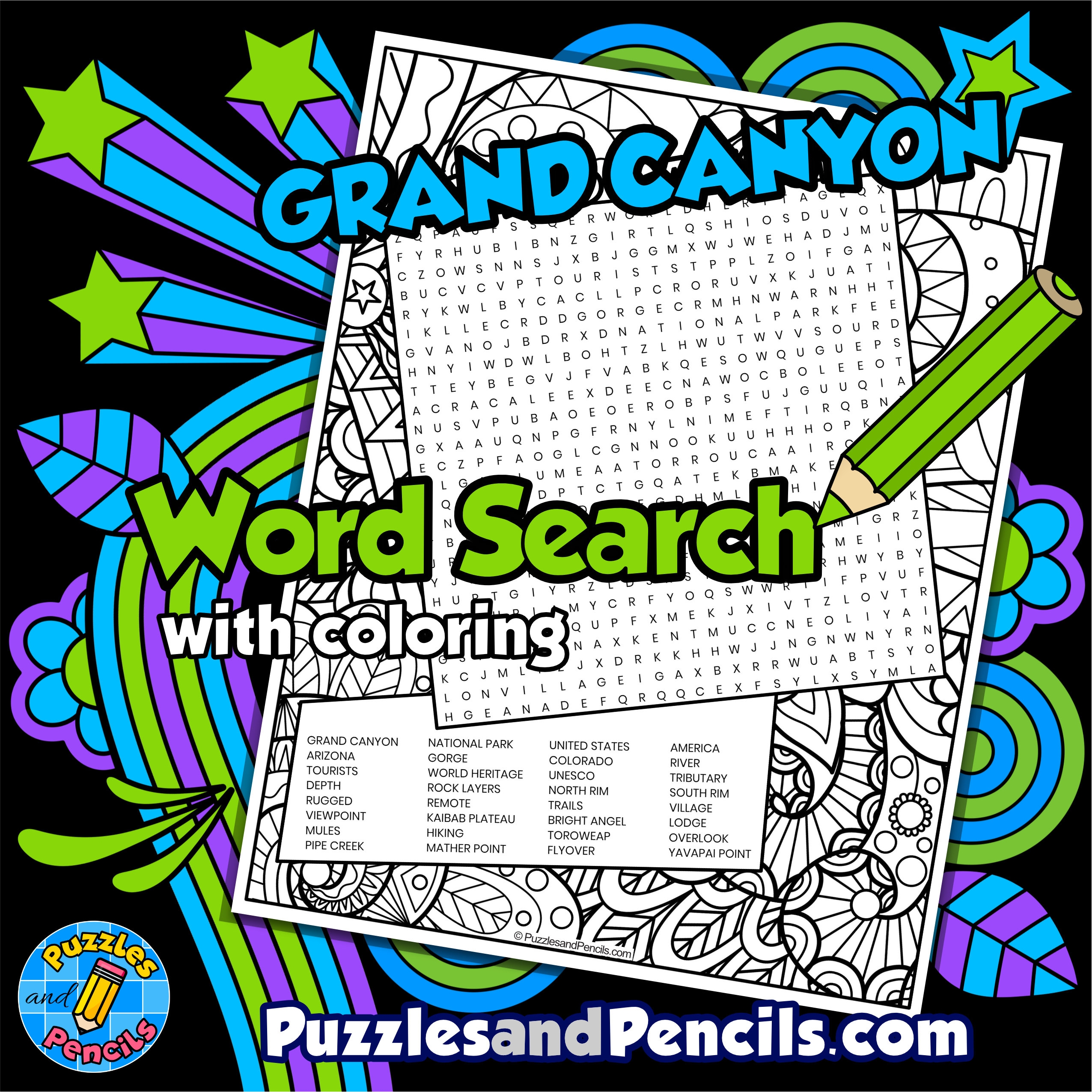 Grand Canyon Word Search Printable