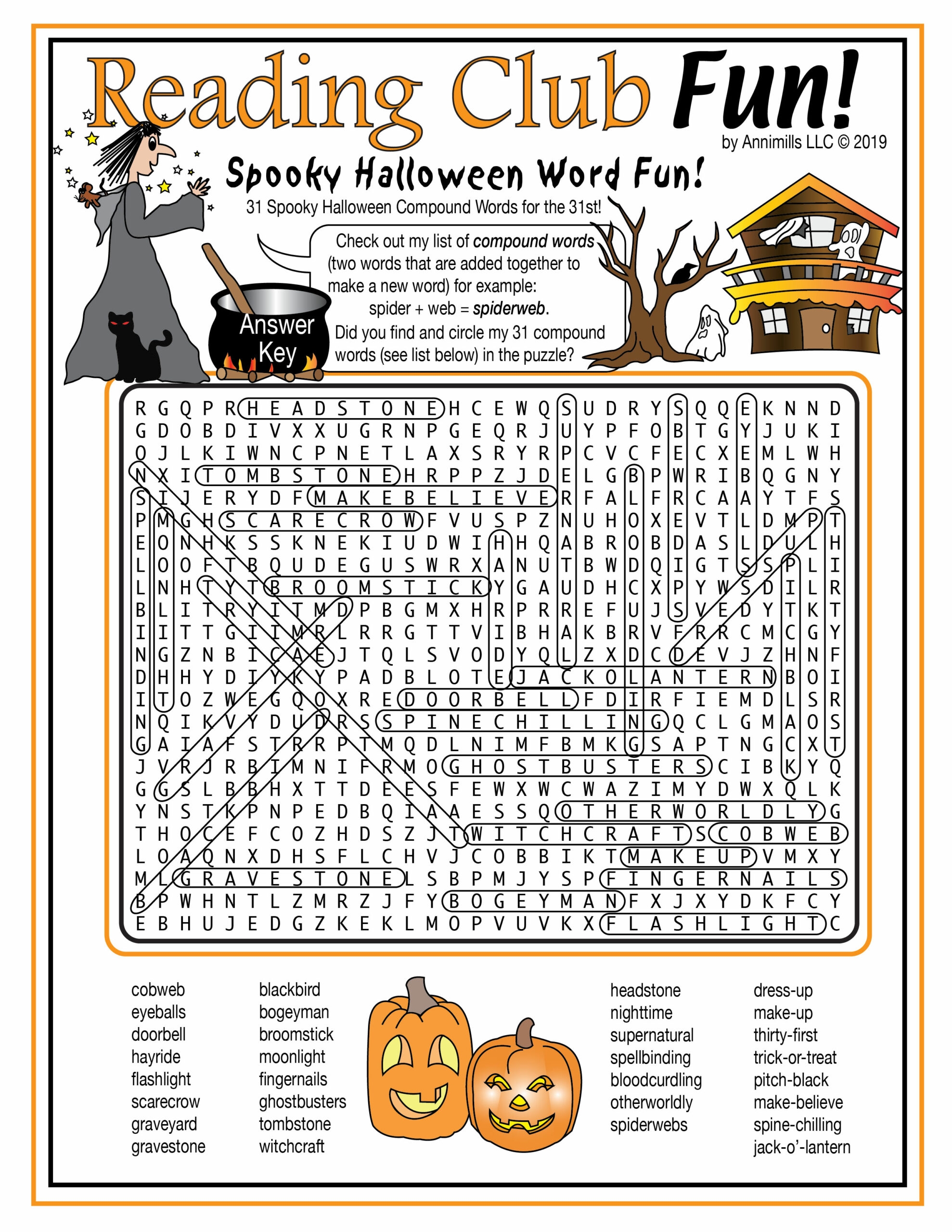 First Grade Halloween Word Search Printable