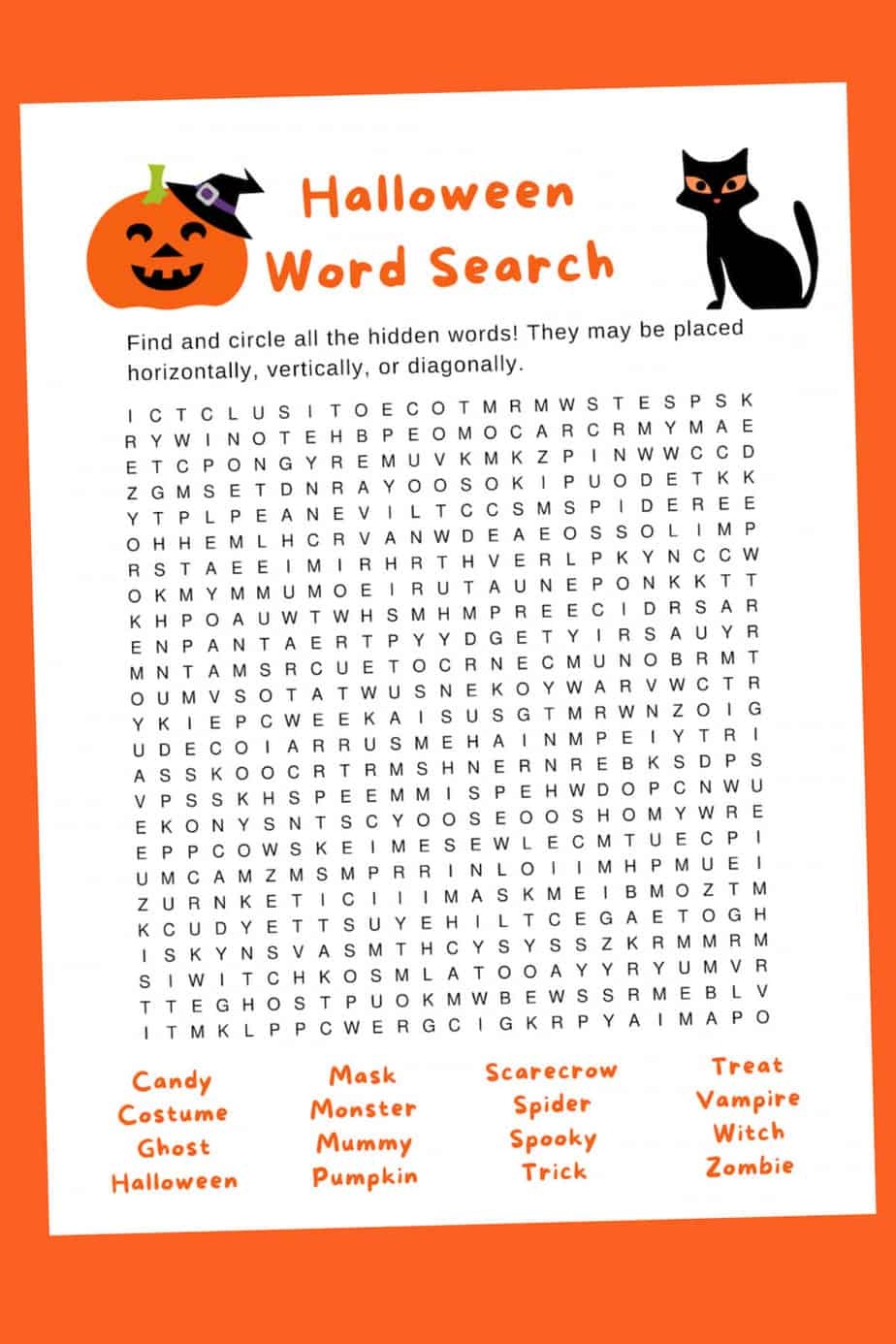 Halloween Free Word Search Printables